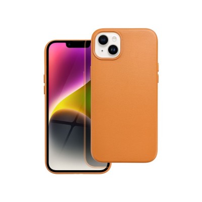 Husa iPhone 14 Plus, din Piele cu functie Magsafe, Orange